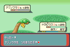 捕まえた画面