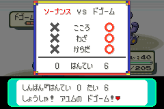 判定の結果。0対6で、ドゴームの勝ち
