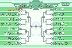 1回戦の前の表。自分は左上