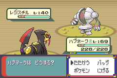 レジスチル Lv40 とのバトル