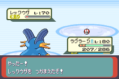 レックウザを捕まえた