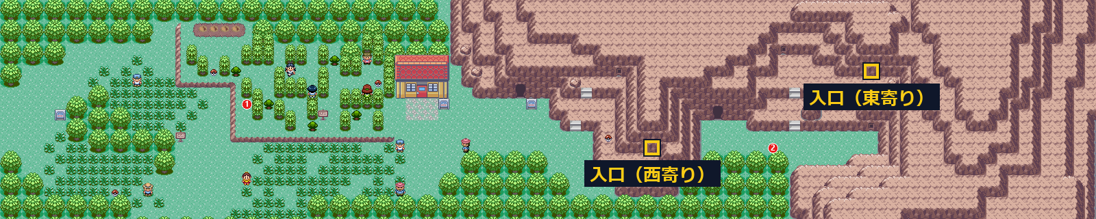 116番どうろ（西寄りと東寄り）
